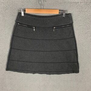 Athleta Strata A-Line Skirt Women's Small S Gray Stretch Ponte Zip